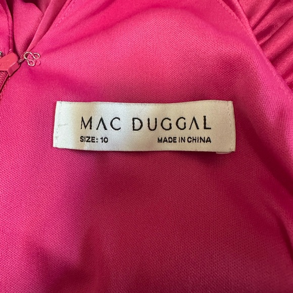 Mac Duggal Ruffle Tiered Soft Tie Halter Neck Gown Fuchsia Size 10 Style #506581 - Picture 12 of 13